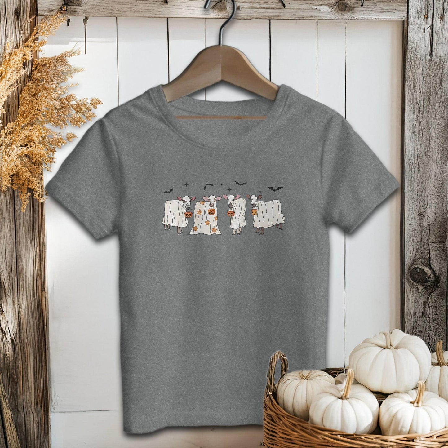 Holiday Youth Shirt Youth T-shirt / S / Deep Heather Ghostly Cows Halloween Youth Shirt