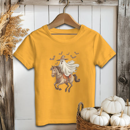 Holiday Youth Shirt Youth T-shirt / S / Gold Ghost Riding Horse Halloween Youth Shirt