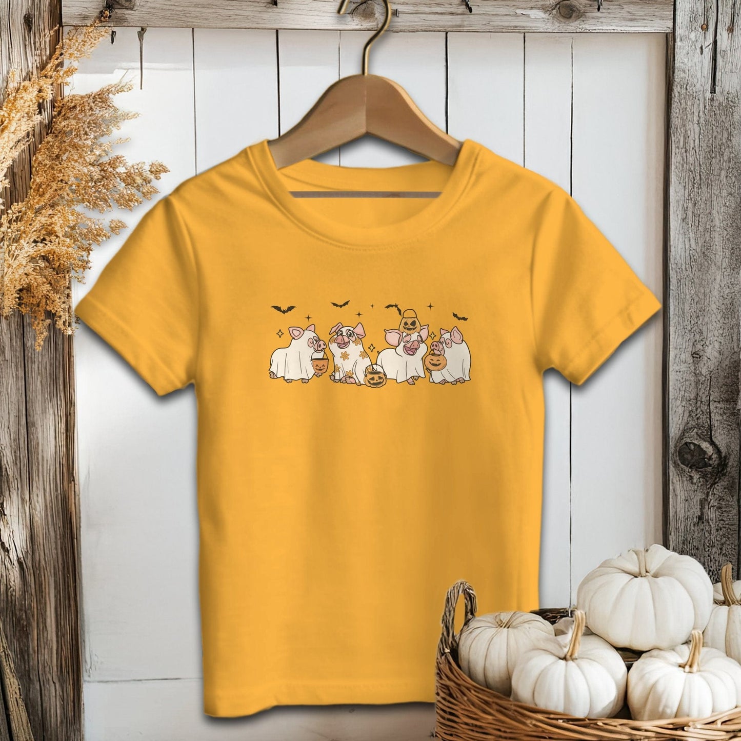 Holiday Youth Shirt Youth T-shirt / S / Gold Ghostly Pigs Halloween Youth Shirt