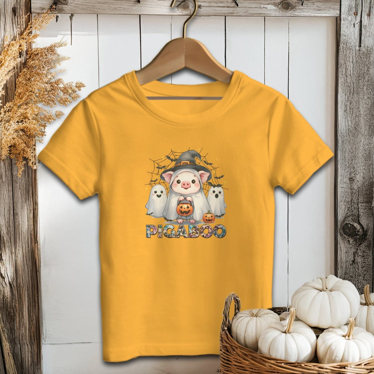 Holiday Youth Shirt Youth T-shirt / S / Gold Pig Ghosts Halloween Youth Shirt