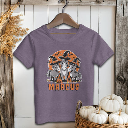 Holiday Youth Shirt Youth T-shirt / S / Heather Team Purple Personalized Halloween Horse Youth Shirt