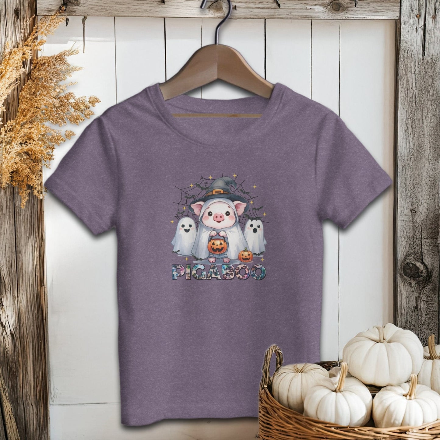 Holiday Youth Shirt Youth T-shirt / S / Heather Team Purple Pig Ghosts Halloween Youth Shirt