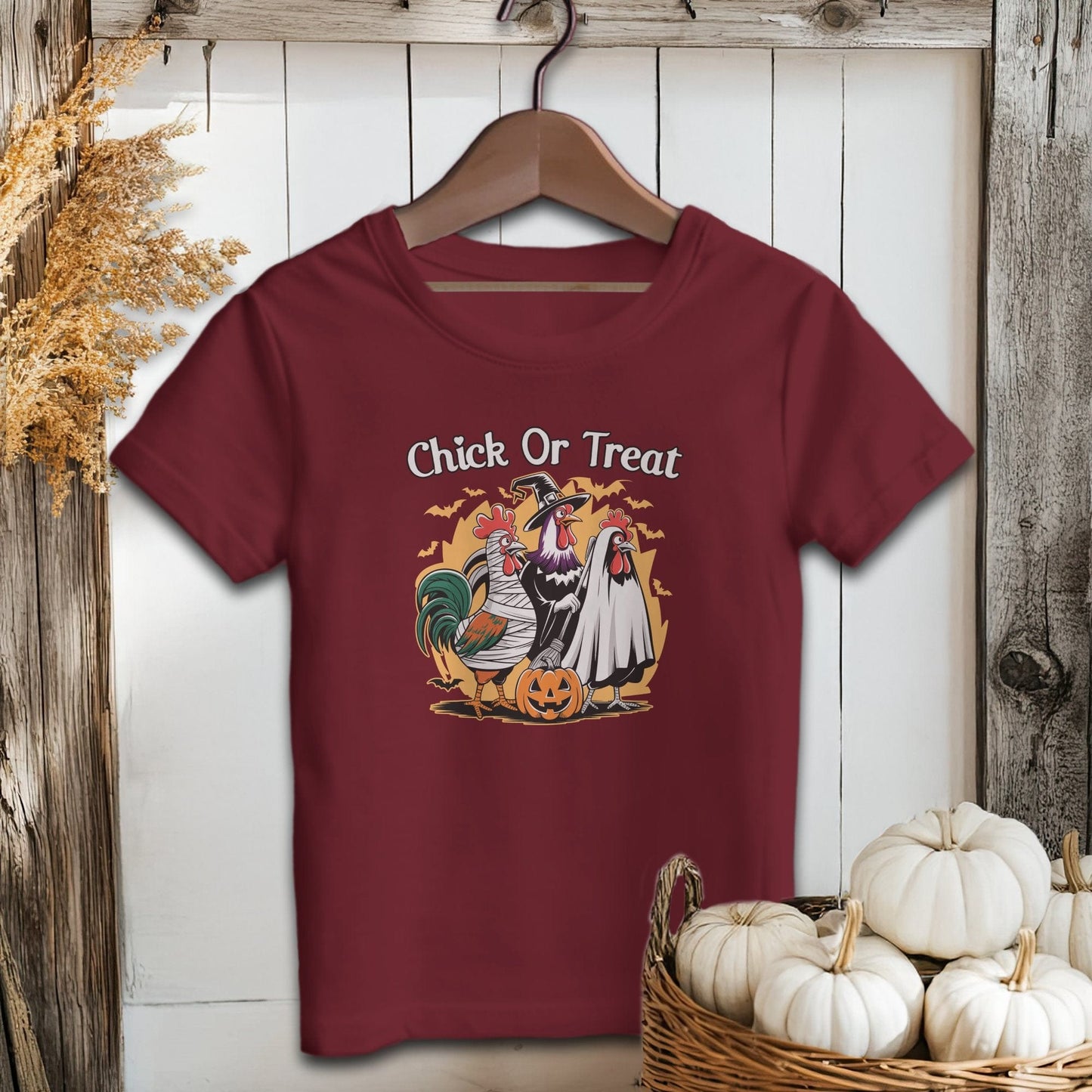 Holiday Youth Shirt Youth T-shirt / S / Maroon Chick Or Treat Halloween Youth Shirt