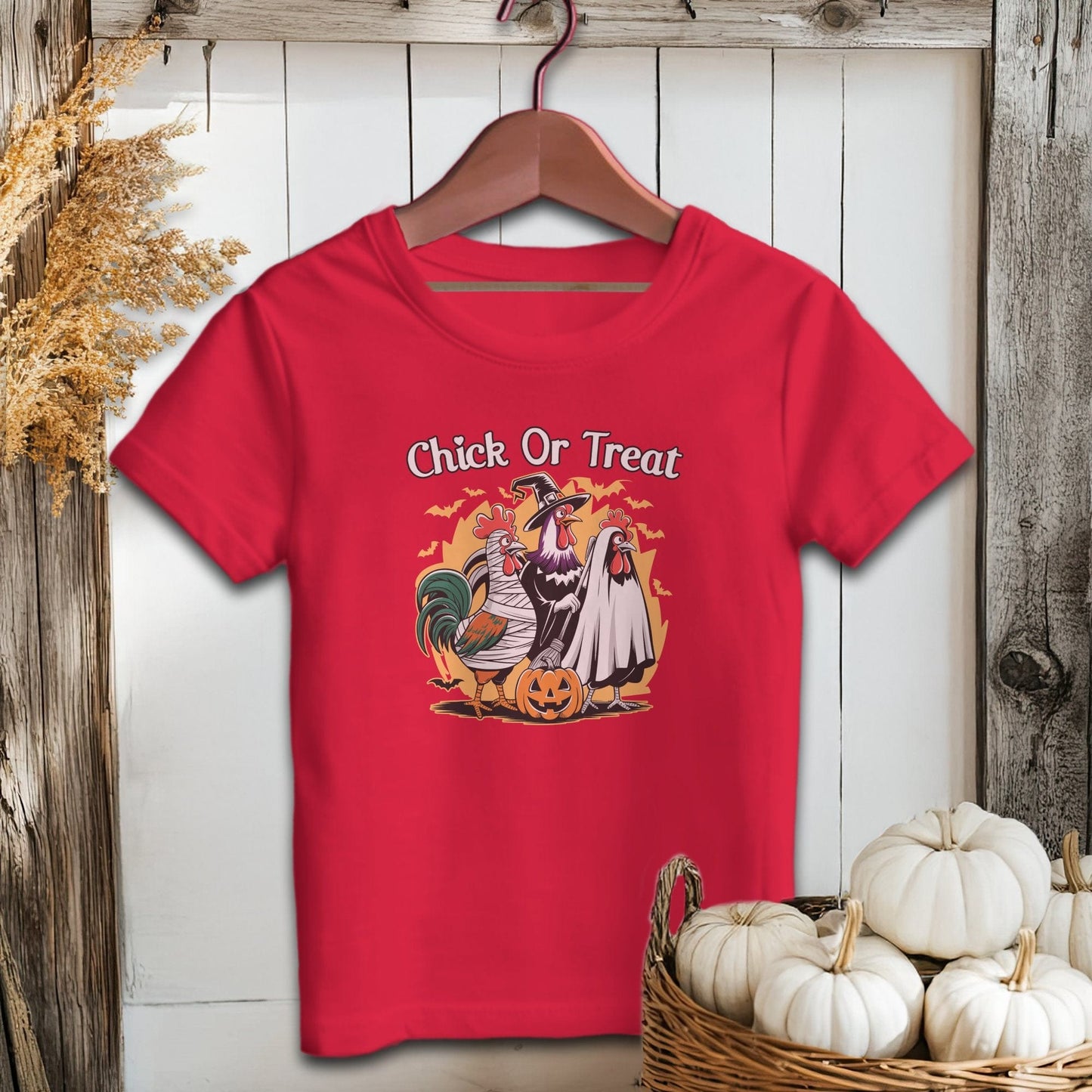 Holiday Youth Shirt Youth T-shirt / S / Red Chick Or Treat Halloween Youth Shirt