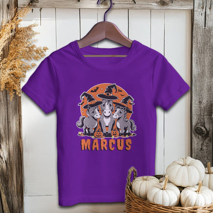 Holiday Youth Shirt Youth T-shirt / S / Team Purple Personalized Halloween Horse Youth Shirt