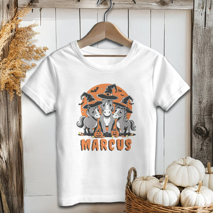 Holiday Youth Shirt Youth T-shirt / S / White Personalized Halloween Horse Youth Shirt