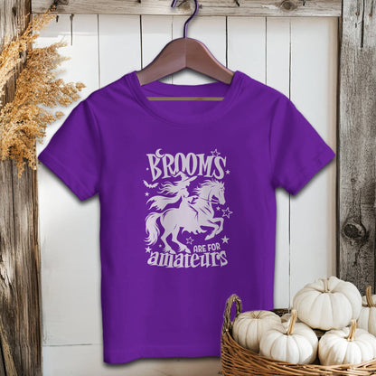 Holiday Youth Shirt Youth T-shirt / Team Purple / S Brooms Are For Amateurs Halloween Youth Shirt