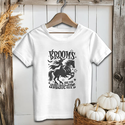 Holiday Youth Shirt Youth T-shirt / White / S Brooms Are For Amateurs Halloween Youth Shirt