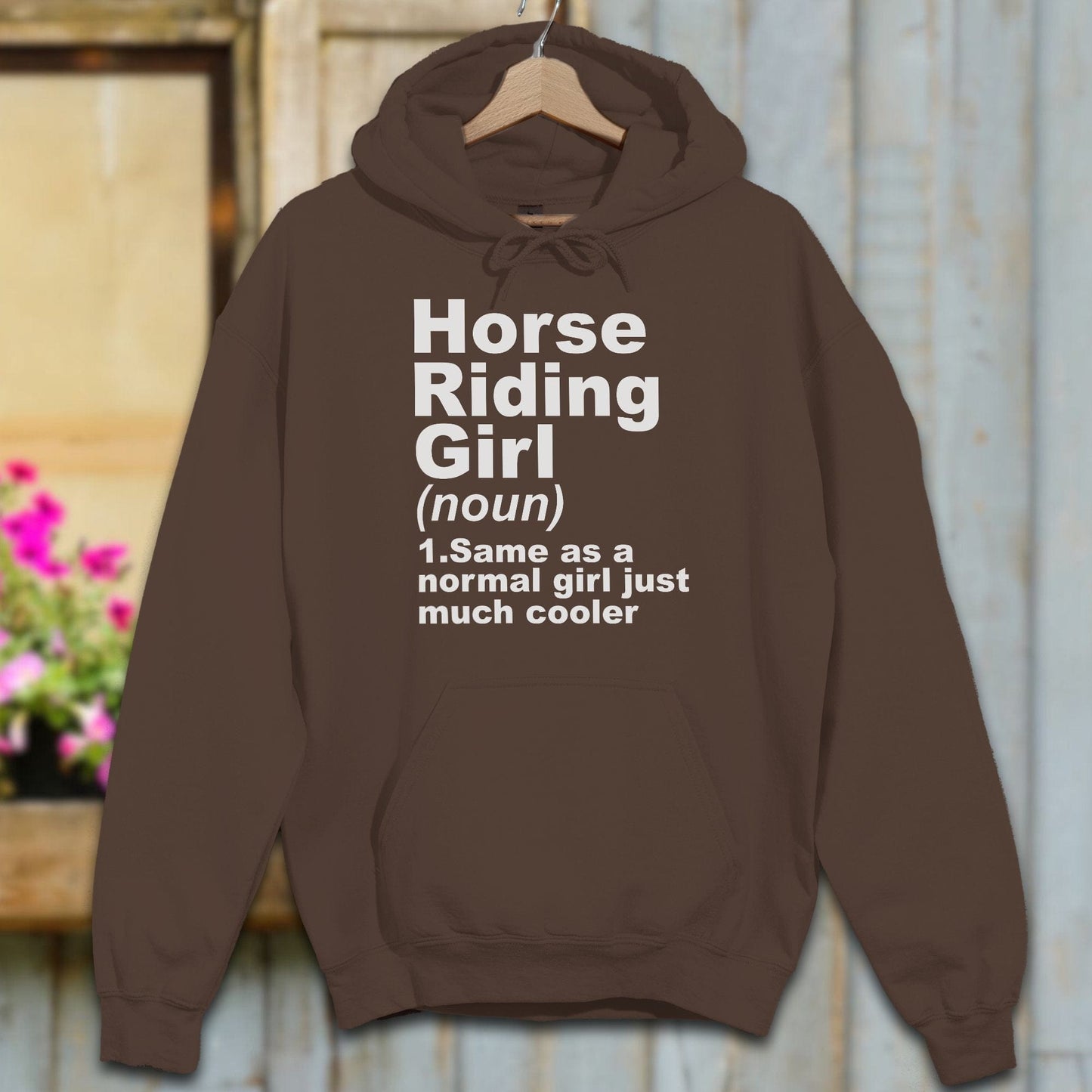 Hoodie Adult Hoodie / Chocolate / S Horse Riding Girl Definition Hoodie