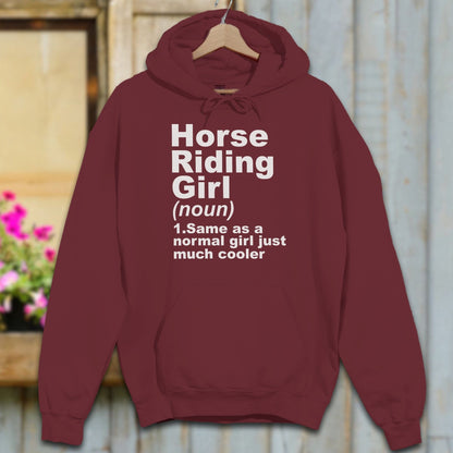 Hoodie Adult Hoodie / Maroon / S Horse Riding Girl Definition Hoodie