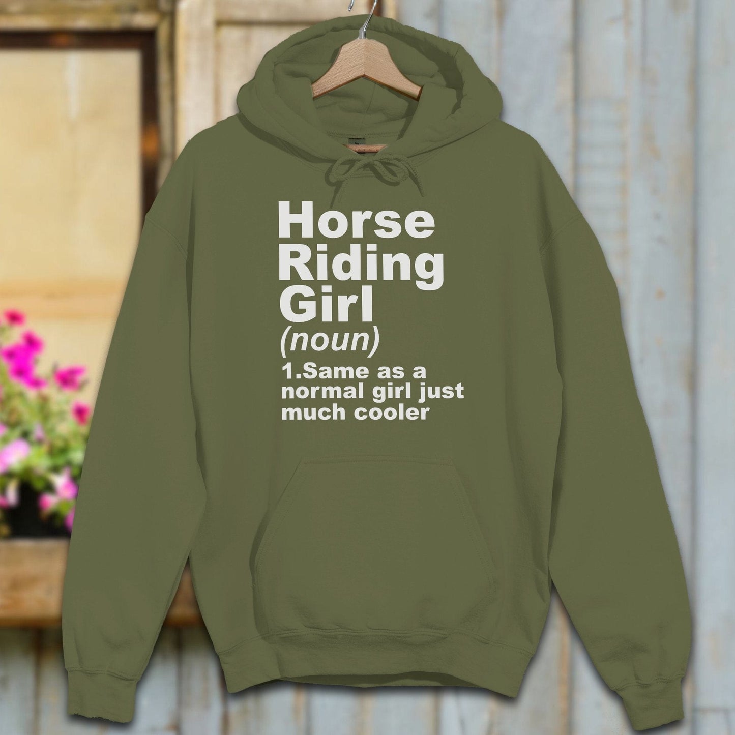 Hoodie Adult Hoodie / Military Green / S Horse Riding Girl Definition Hoodie