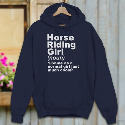 Hoodie Adult Hoodie / Navy / S Horse Riding Girl Definition Hoodie