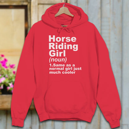 Hoodie Adult Hoodie / Red / S Horse Riding Girl Definition Hoodie