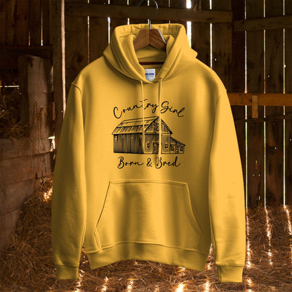 Hoodie Adult Hoodie / S / Gold Country Girl Born and Bred Hoodie