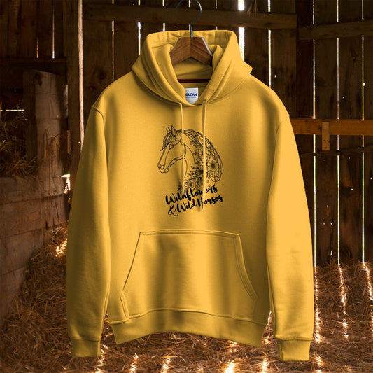 Hoodie Adult Hoodie / S / Gold Wildflowers And Wild Horses Hoodie