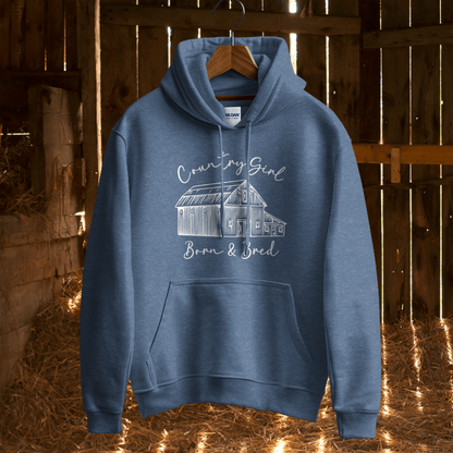 Hoodie Adult Hoodie / S / Heather Sport Dark Navy Country Girl Born and Bred Hoodie