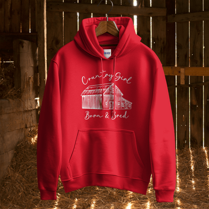 Hoodie Adult Hoodie / S / Red Country Girl Born and Bred Hoodie