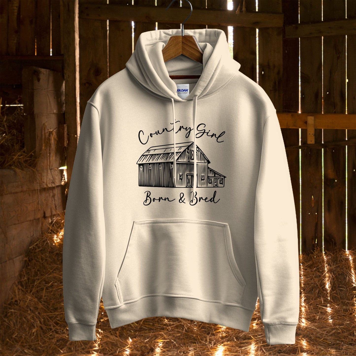 Hoodie Adult Hoodie / S / Sand Country Girl Born and Bred Hoodie