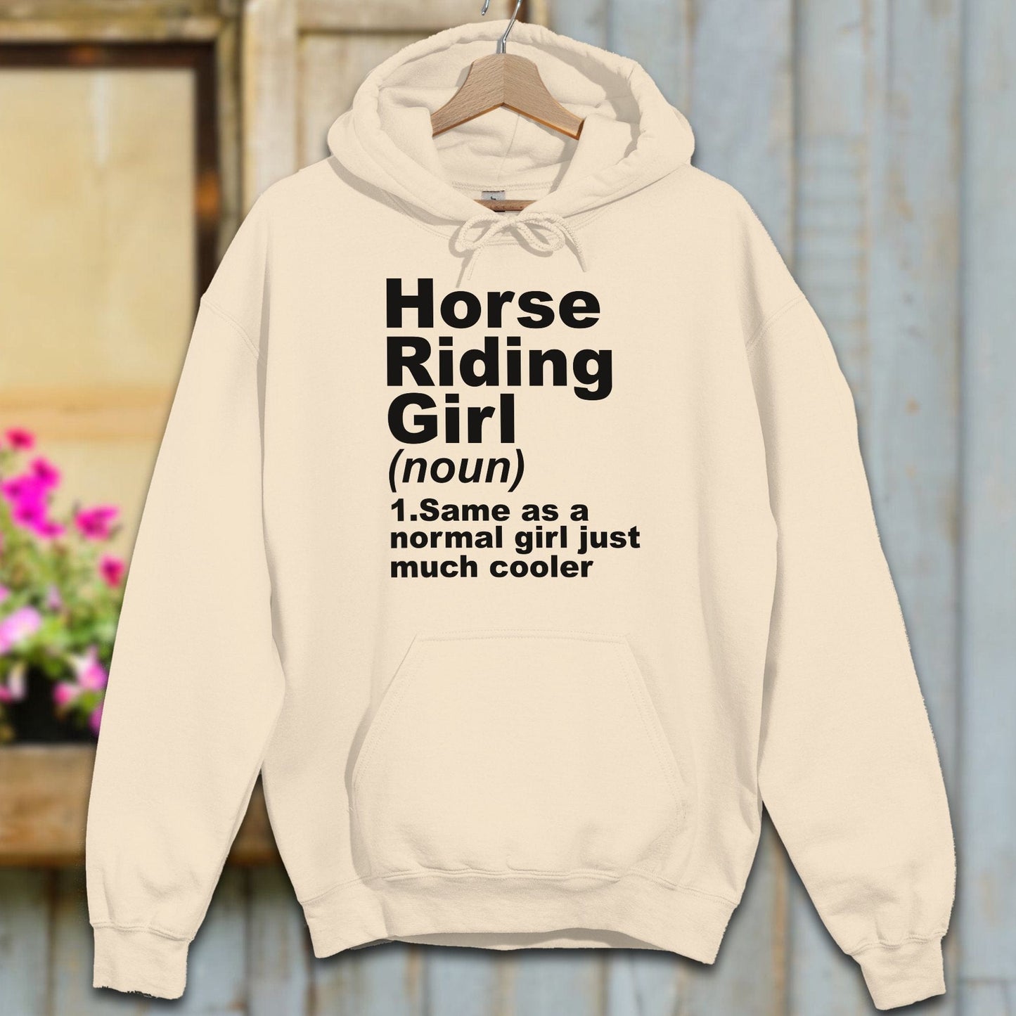 Hoodie Adult Hoodie / Sand / S Horse Riding Girl Definition Hoodie