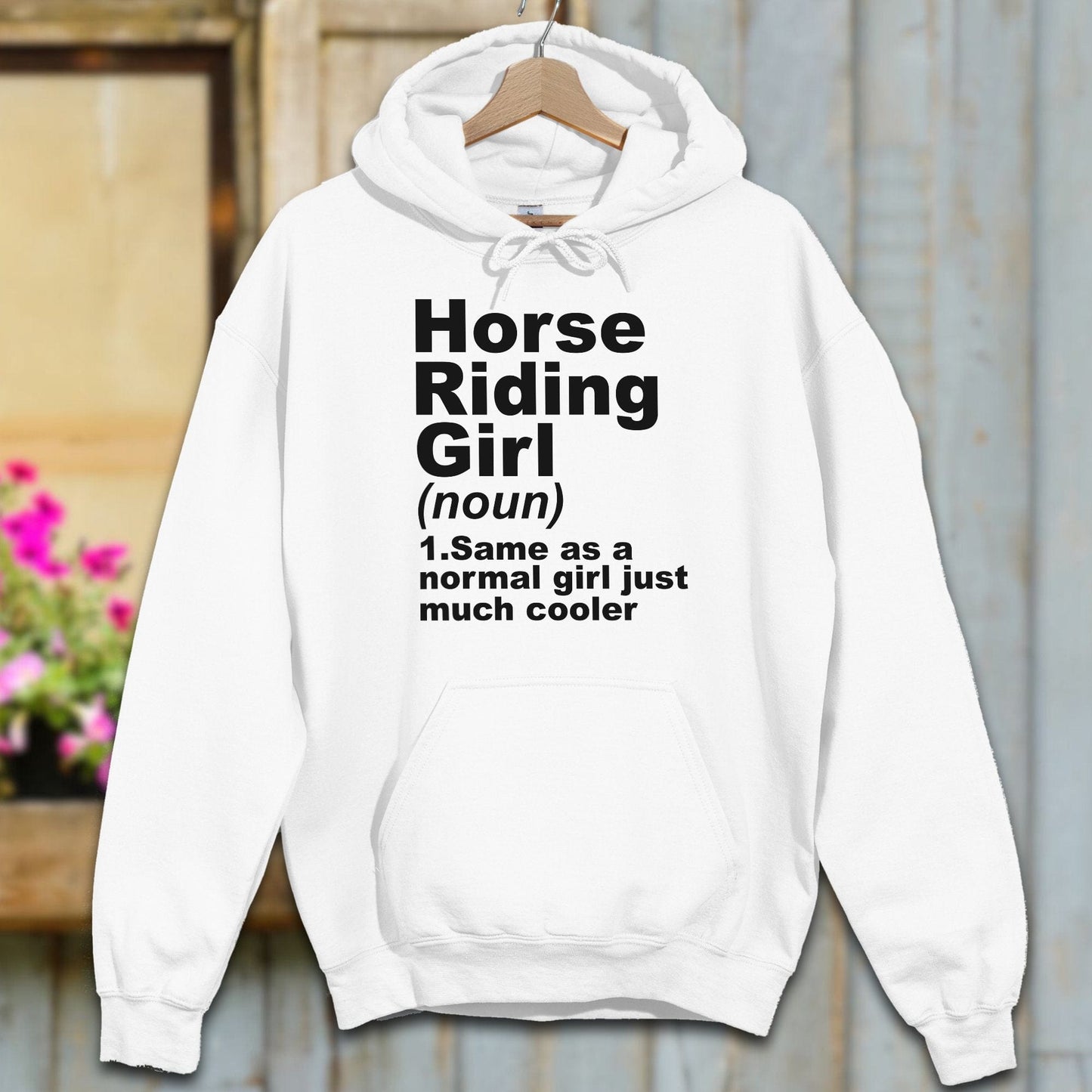 Hoodie Adult Hoodie / White / S Horse Riding Girl Definition Hoodie