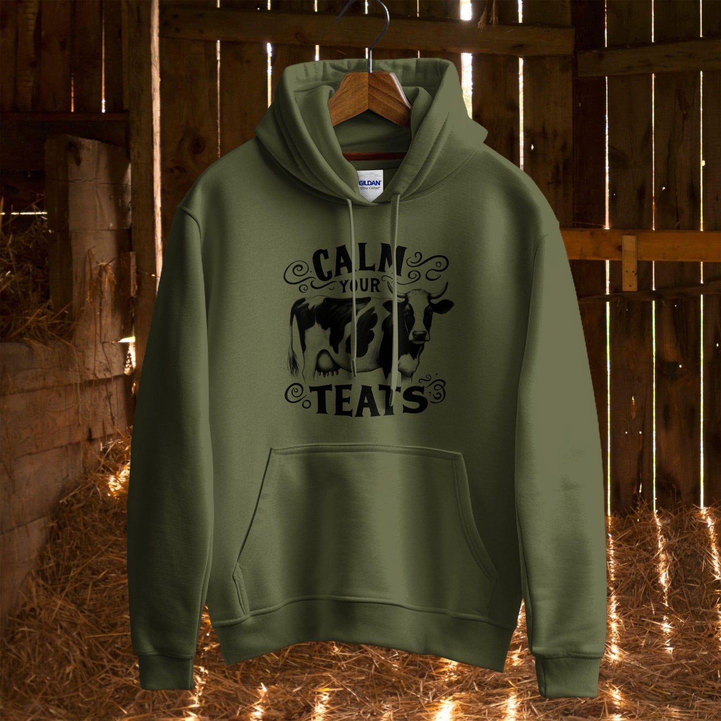 Hoodie S / Military Green Calm Your Teats Hoodie