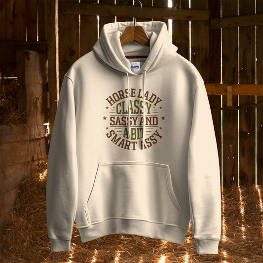 Hoodie S / Sand Horse Lady Classy Sassy Hoodie