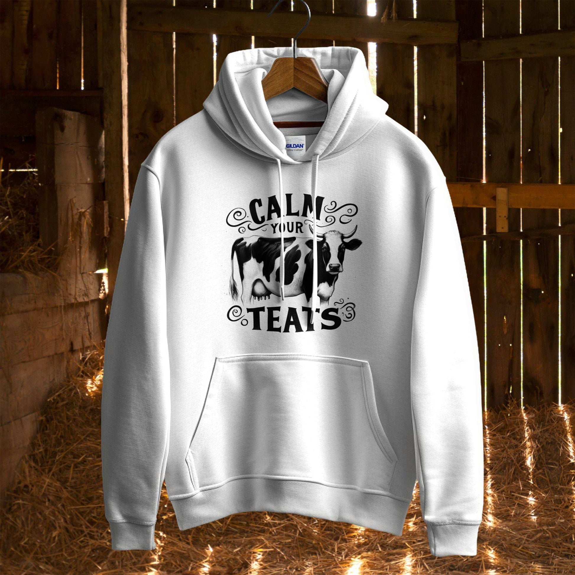 Hoodie S / White Calm Your Teats Hoodie