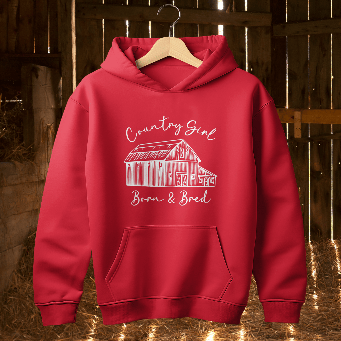 Hoodie Youth Hoodie / S / Red Country Girl Born and Bred Hoodie