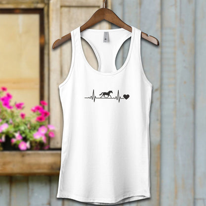 Ladies Shirt Adult Racerback / White / XS Horse Heartbeat Shirt