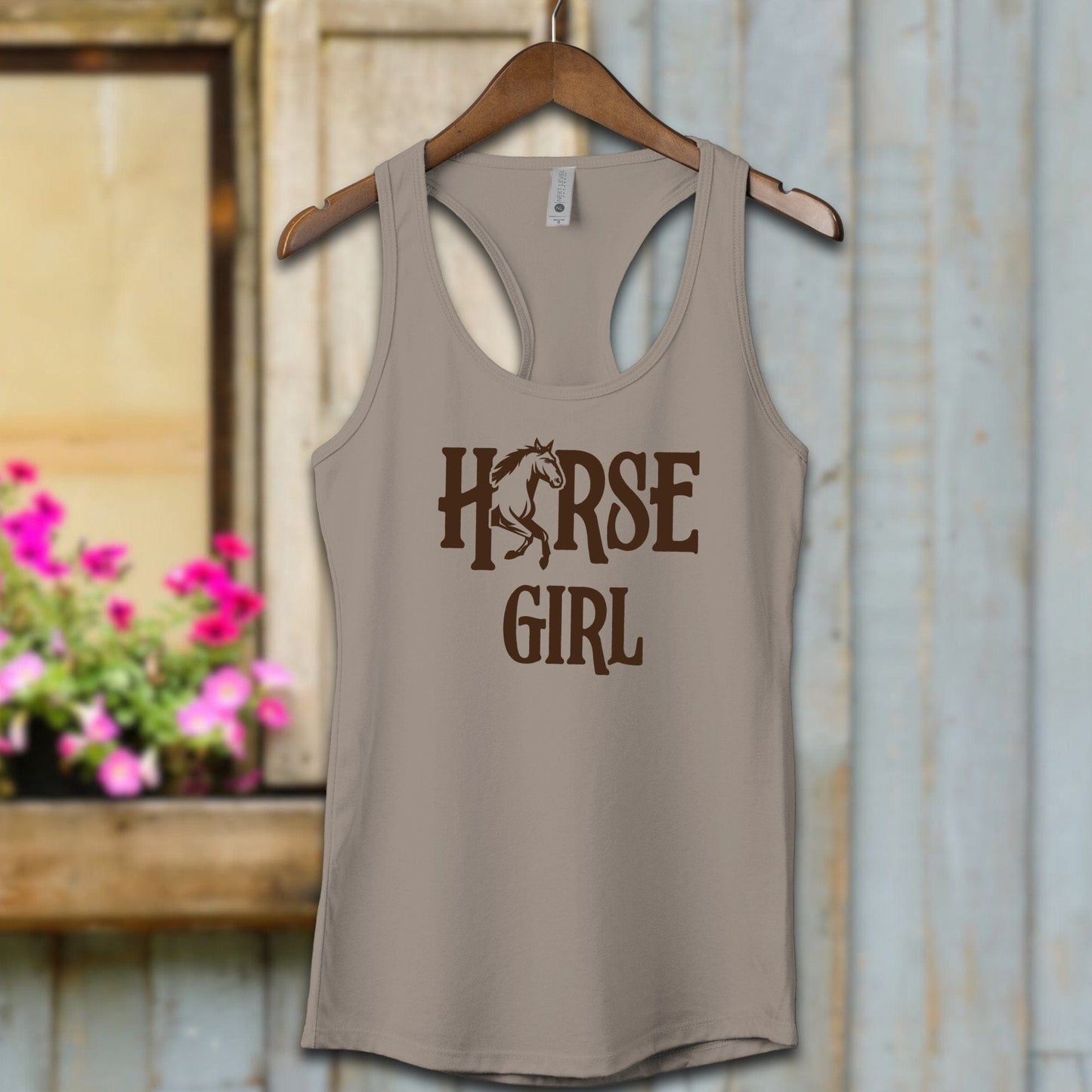 Ladies Shirt Adult Racerback / XS / Warm Grey Horse Girl Shirt