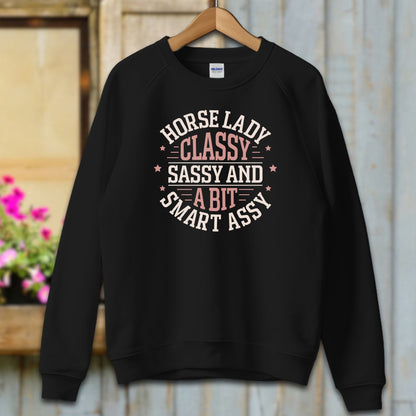 Ladies Shirt Adult Sweatshirt / S / Black Horse Lady Classy Sassy Shirt