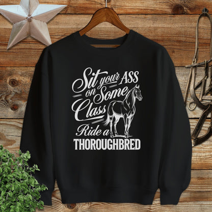 Ladies Shirt Adult Sweatshirt / S / Black Ride a Thoroughbred Sweats