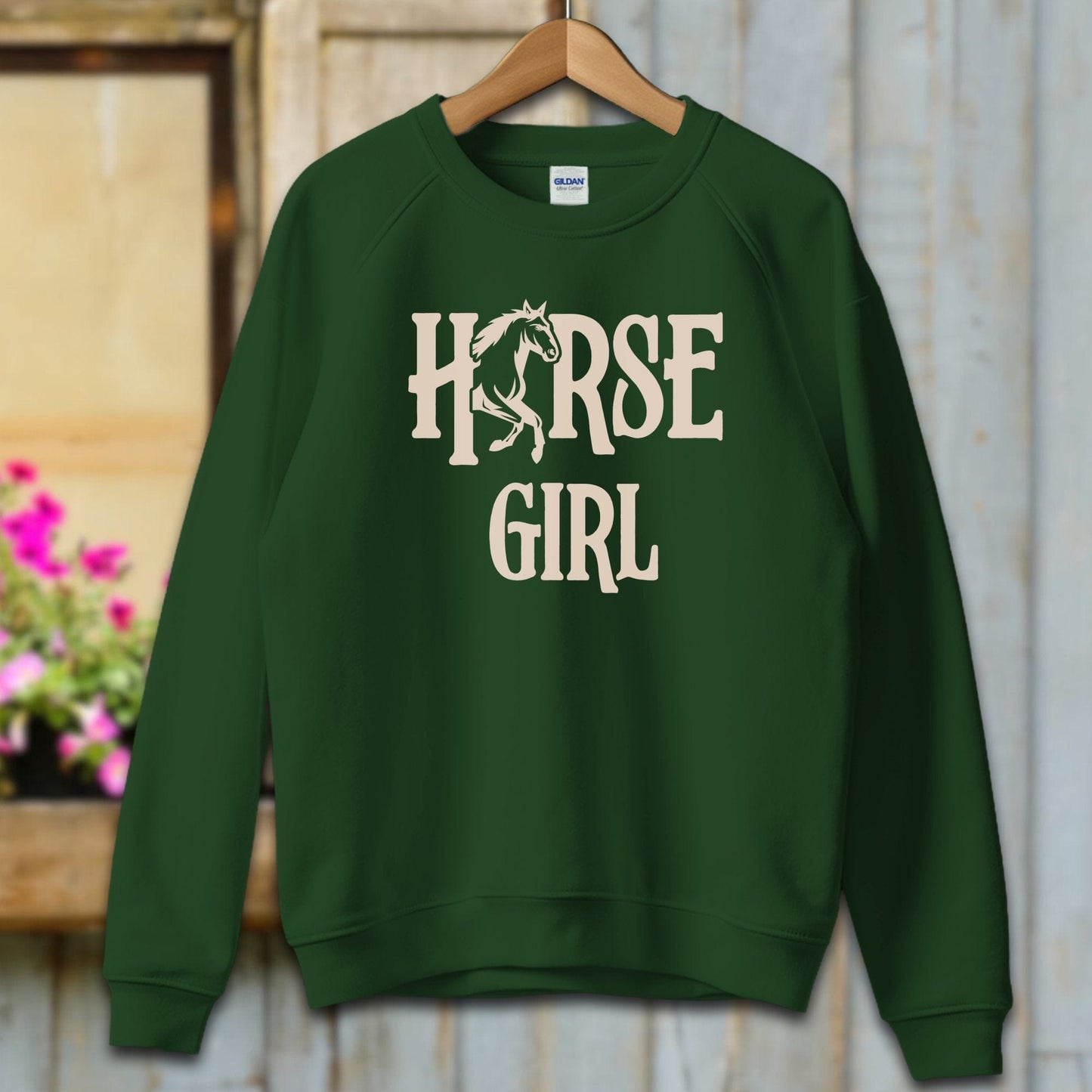 Ladies Shirt Adult Sweatshirt / S / Forest Green Horse Girl Shirt