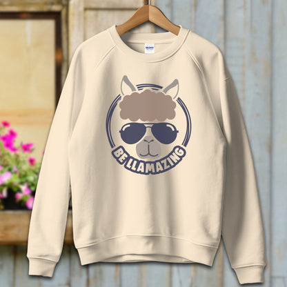 Ladies Shirt Adult Sweatshirt / S / Sand Be Llamazing Cool Alpaca Illustration Shirt