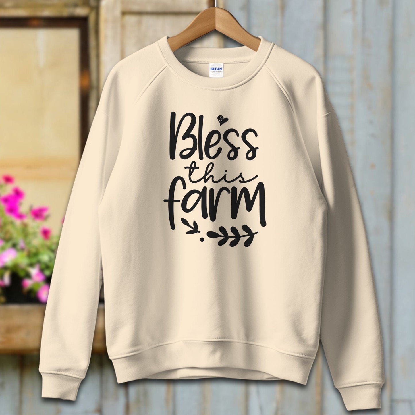 Ladies Shirt Adult Sweatshirt / S / Sand Bless this Farm Shirt