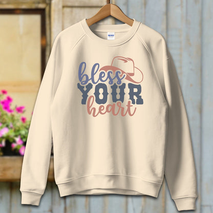 Ladies Shirt Adult Sweatshirt / S / Sand Bless Your Heart Cowboy Hat Shirt