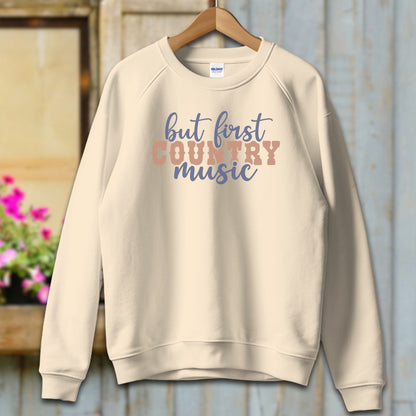 Ladies Shirt Adult Sweatshirt / S / Sand But First Country Music Shirt