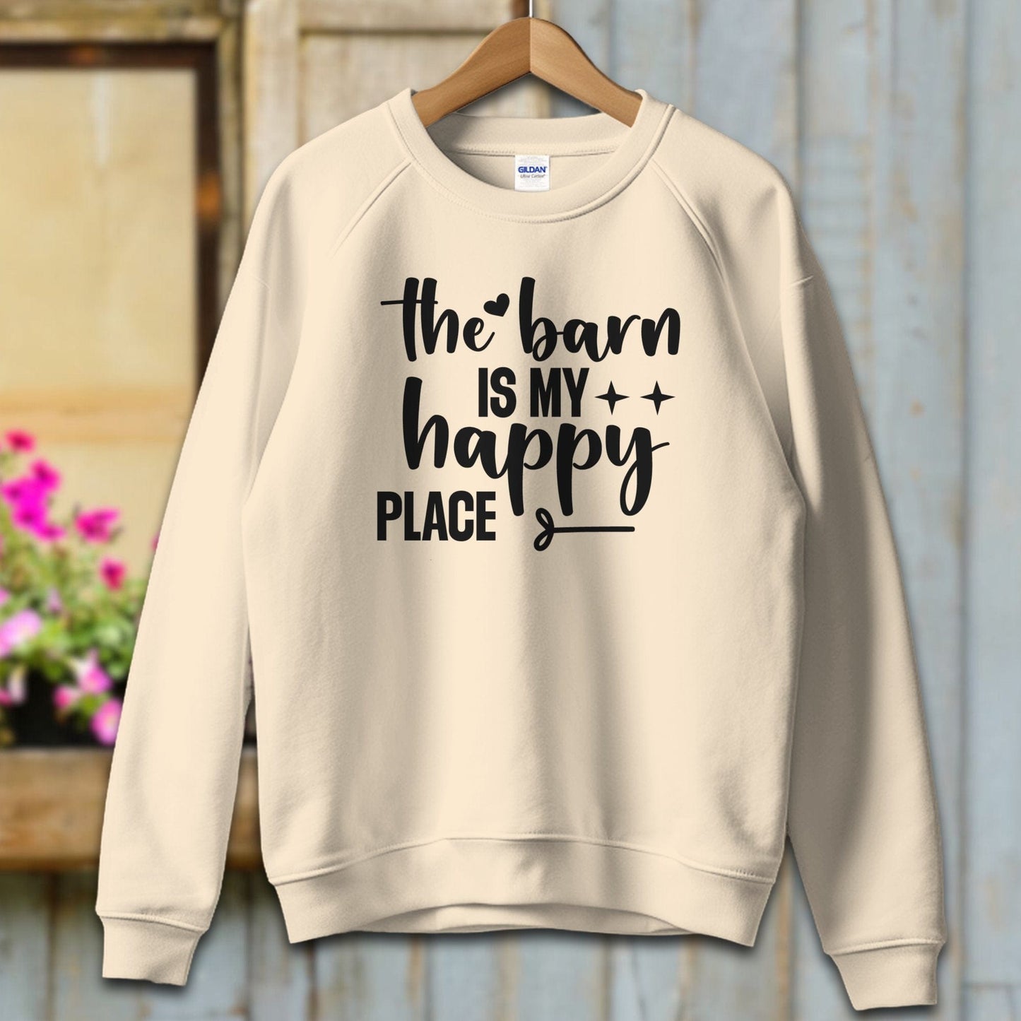 Ladies Shirt Adult Sweatshirt / S / Sand The Barn Is My Happy Place Shirt