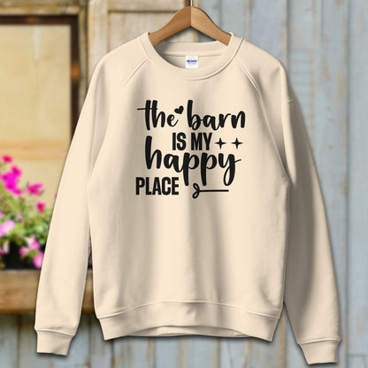 Ladies Shirt Adult Sweatshirt / S / Sand The Barn Is My Happy Place Shirt