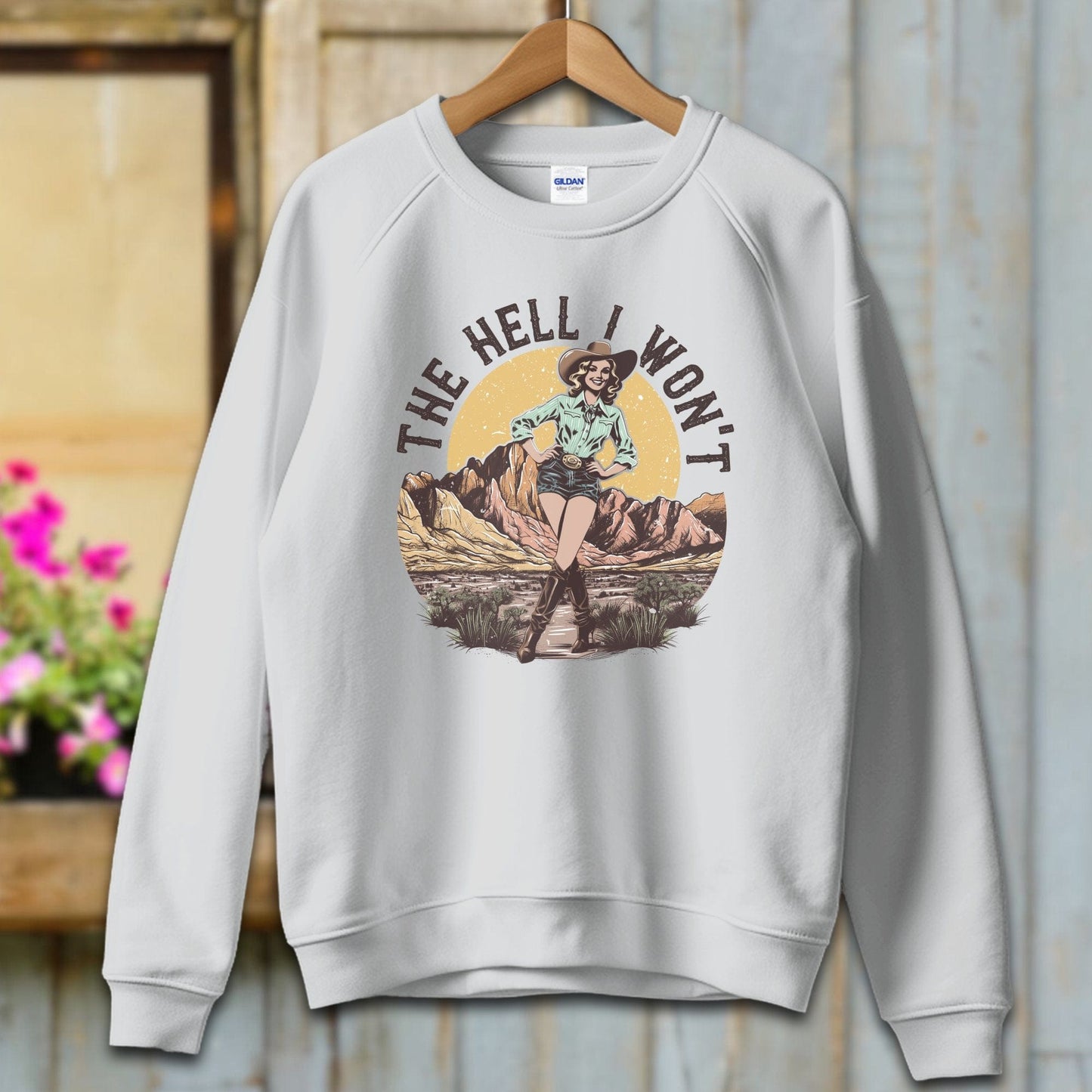 Ladies Shirt Adult Sweatshirt / S / Sport Grey The Hell I Won't Shirt