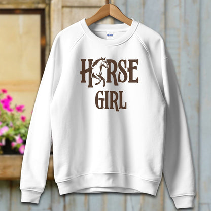 Ladies Shirt Adult Sweatshirt / S / White Horse Girl Shirt