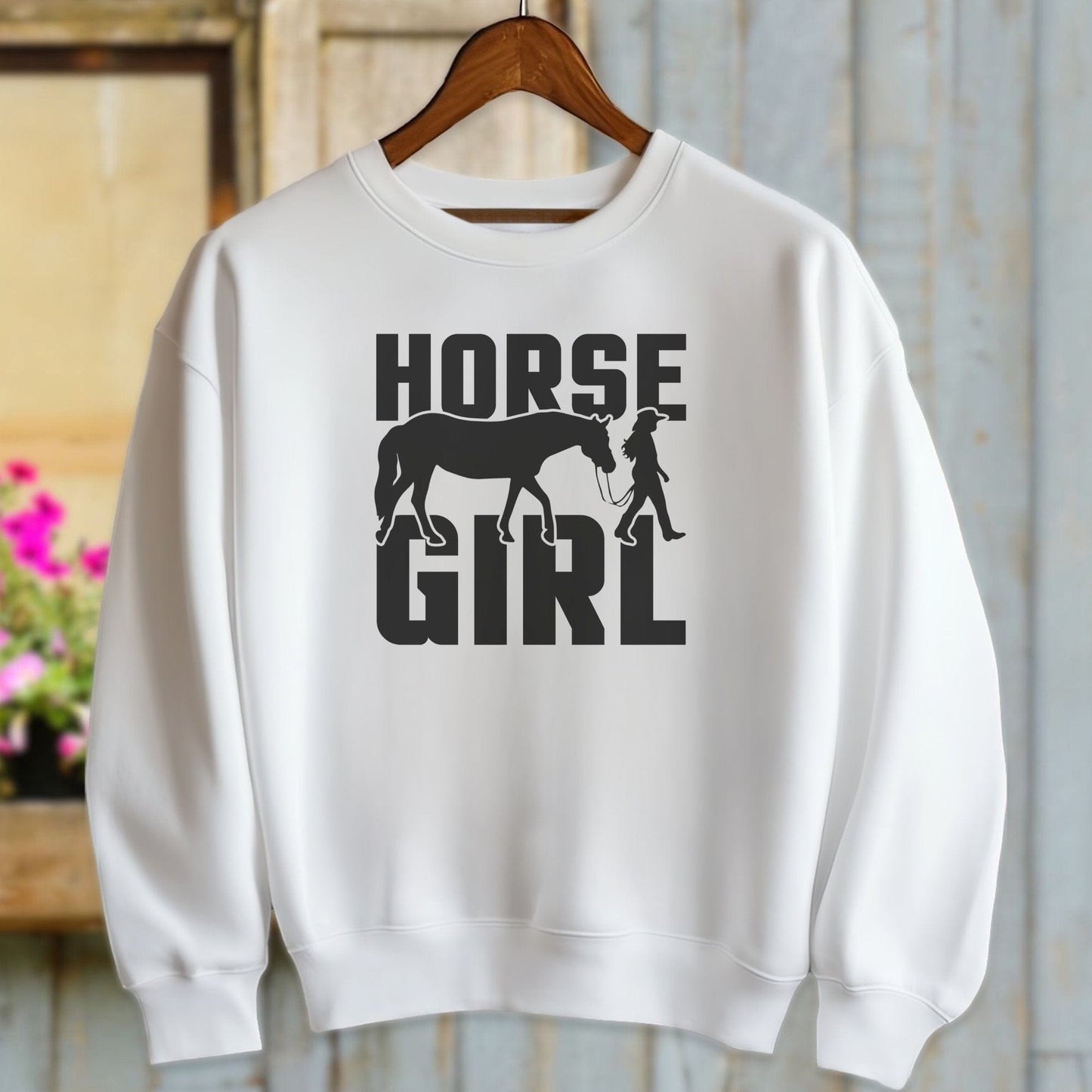 Ladies Shirt Adult Sweatshirt / White / S Horse and Girl Shirt