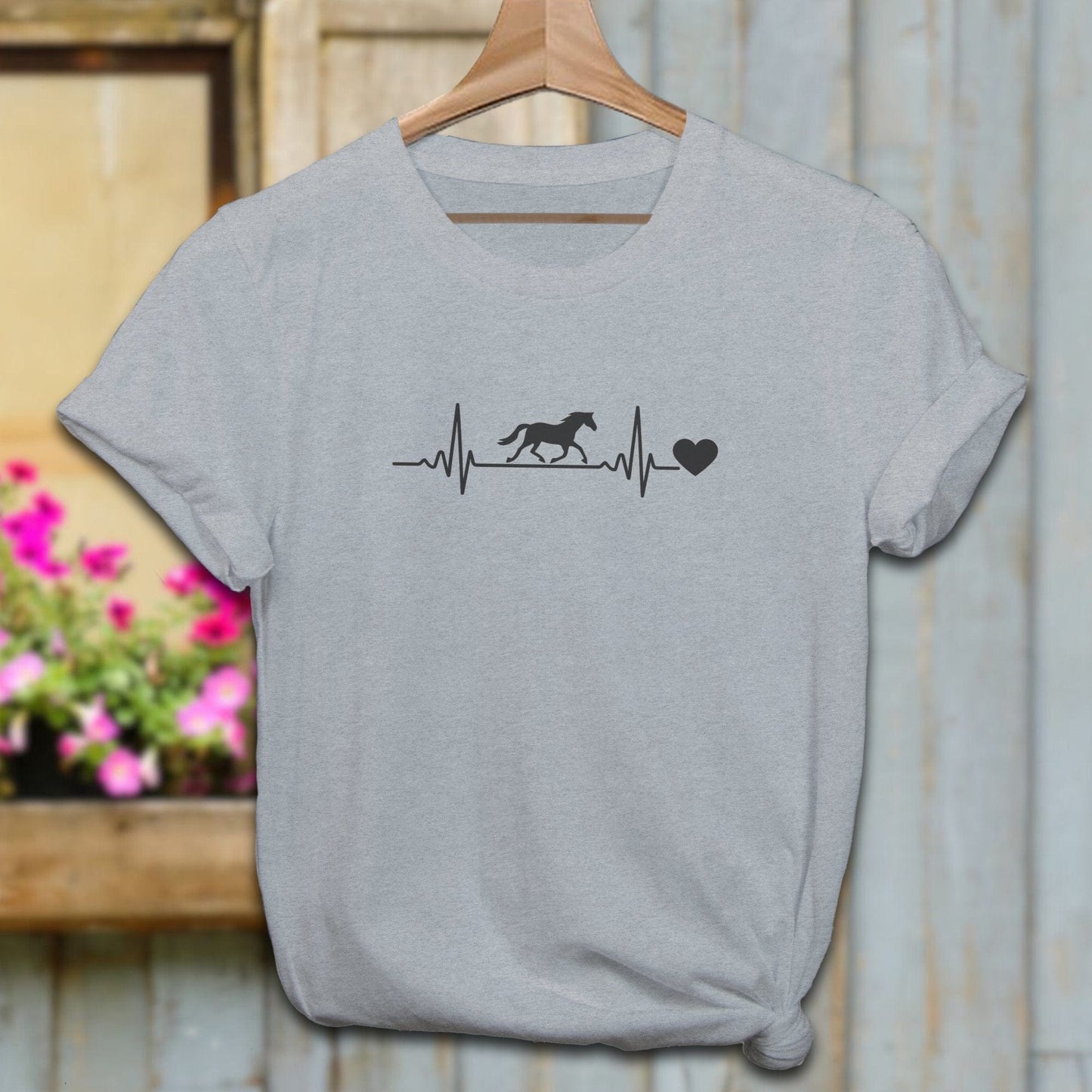 Ladies Shirt Adult T-shirt / Athletic Heather / XS Horse Heartbeat Shirt