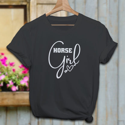 Ladies Shirt Adult T-shirt / Black / XS Horse Girl with Arrow Heart Shirt