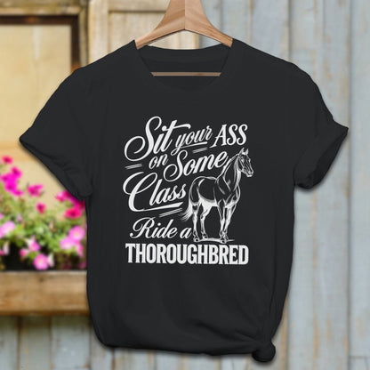 Ladies Shirt Adult T-Shirt / Black / XS Ride a Thoroughbred Shirt