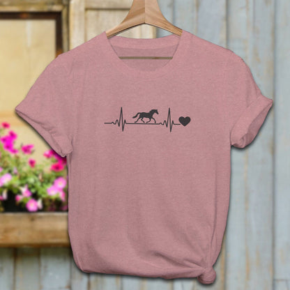 Ladies Shirt Adult T-shirt / Heather Mauve / XS Horse Heartbeat Shirt