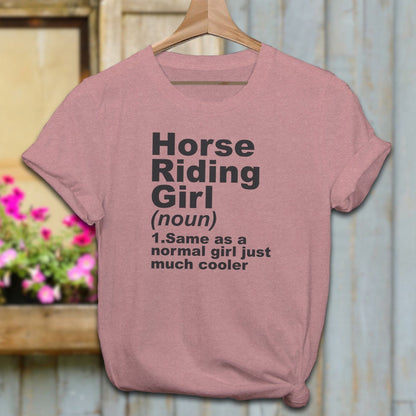 Ladies Shirt Adult T-Shirt / Heather Mauve / XS Horse Riding Girl Definition Shirt