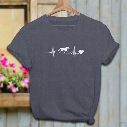 Ladies Shirt Adult T-shirt / Heather Navy / XS Horse Heartbeat Shirt