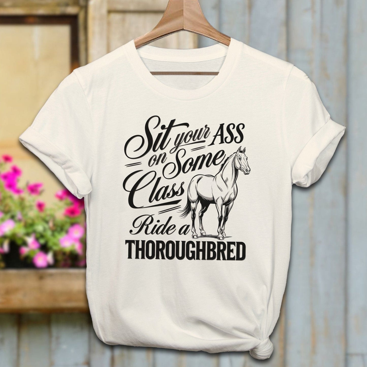 Ladies Shirt Adult T-Shirt / Natural / XS Ride a Thoroughbred Shirt