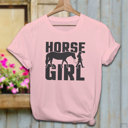 Ladies Shirt Adult T-Shirt / Pink / XS Horse and Girl Shirt